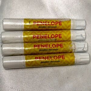 Penelope Pumpkin Cheesecake Lip Balm Set Lot of 4 Honestly Margo NEW Fall Sealed
